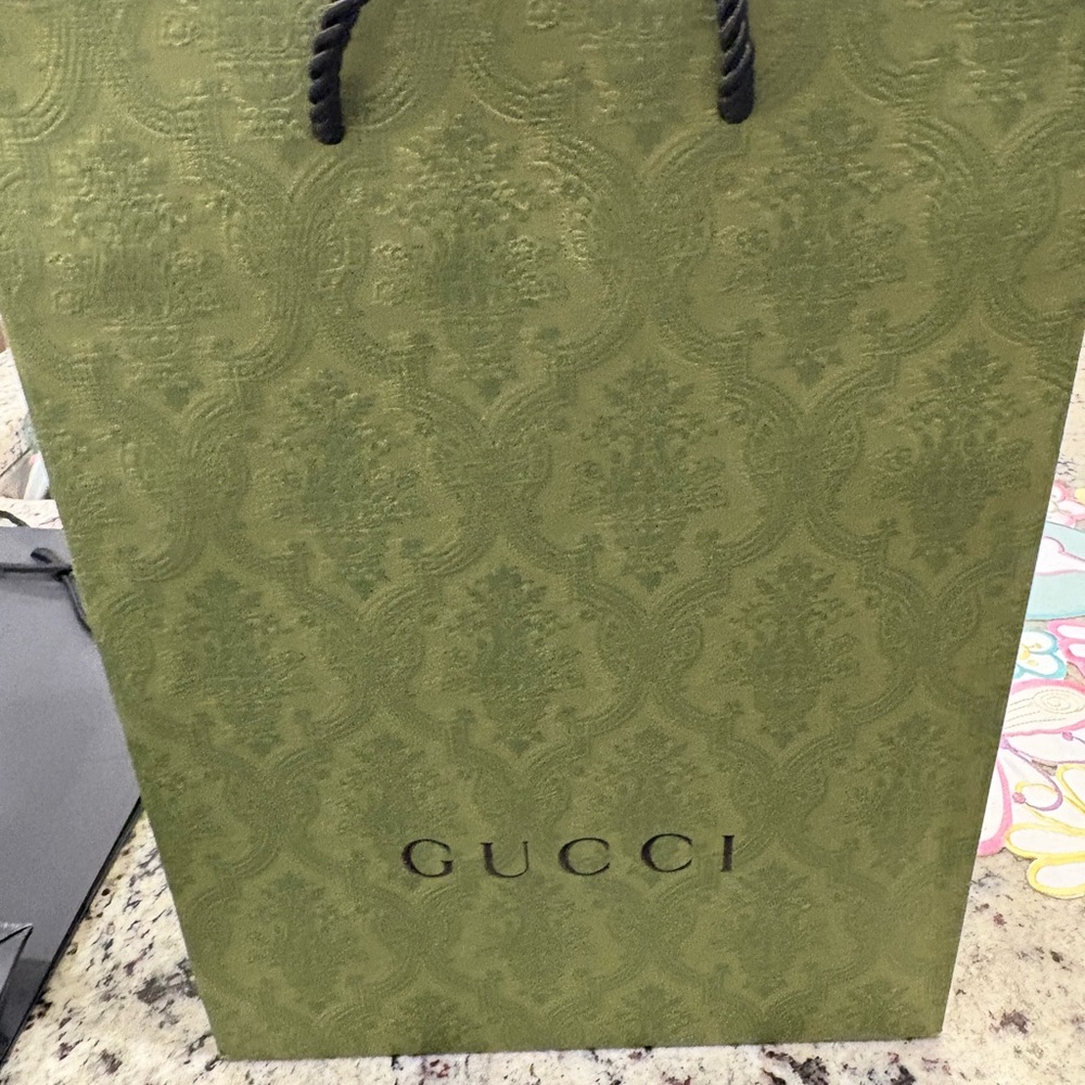 Gucci Green Patterned Shopping Bag
